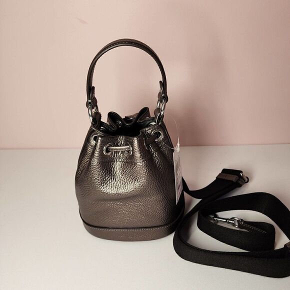 NWT COACH CE589 Dempsey Drawstring Bucket Bag 15 Silver/Metallic Gunmetal - Picture 3 of 7